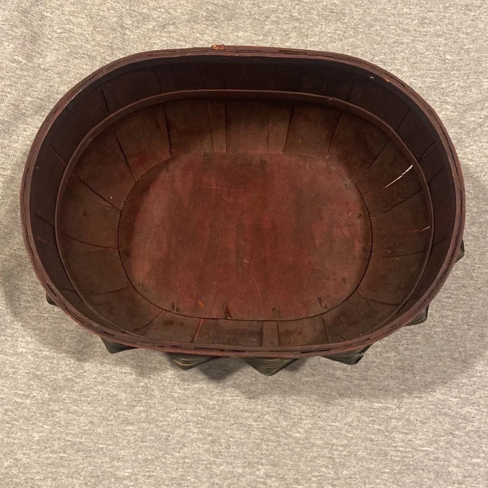 Dark Stained Oval Basket